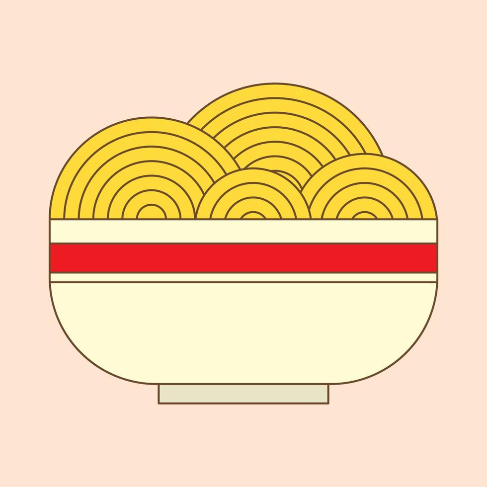 A Bowl of Noodle cartoon doodle vector