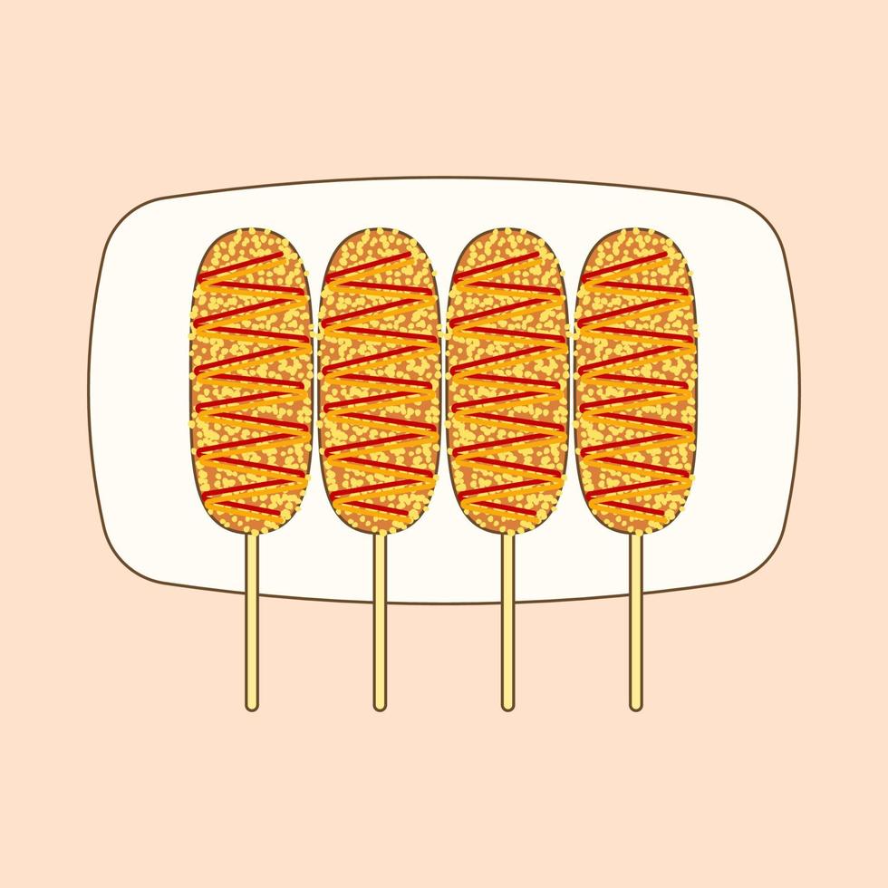 Hand Drawn Flat Design Doodle Korean Food vector