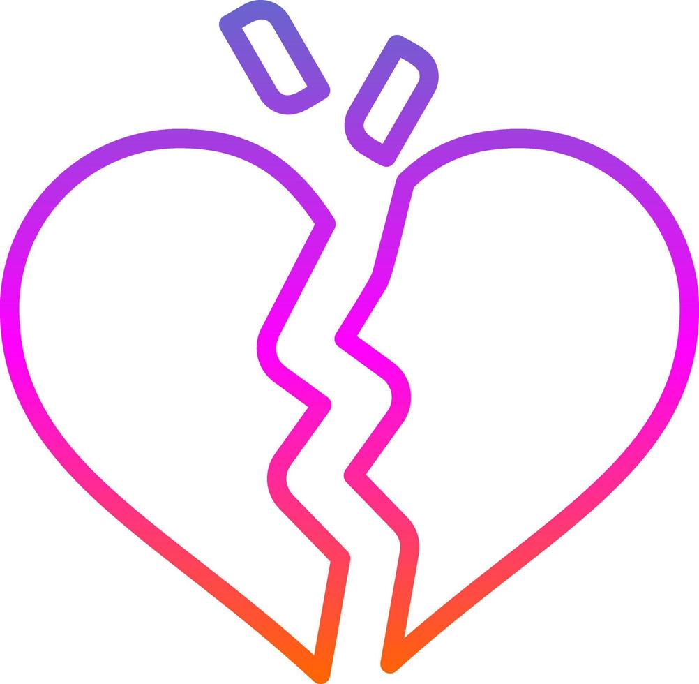 diseño de icono de vector de corazón roto