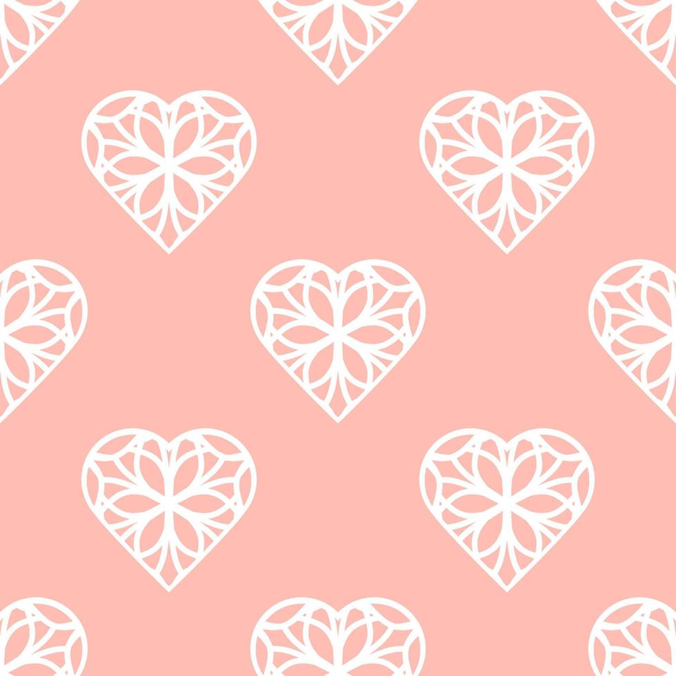 Vector seamless retro pattern with mosaic hearts. Can be used for wallpaper, pattern fills, web page background,surface textures