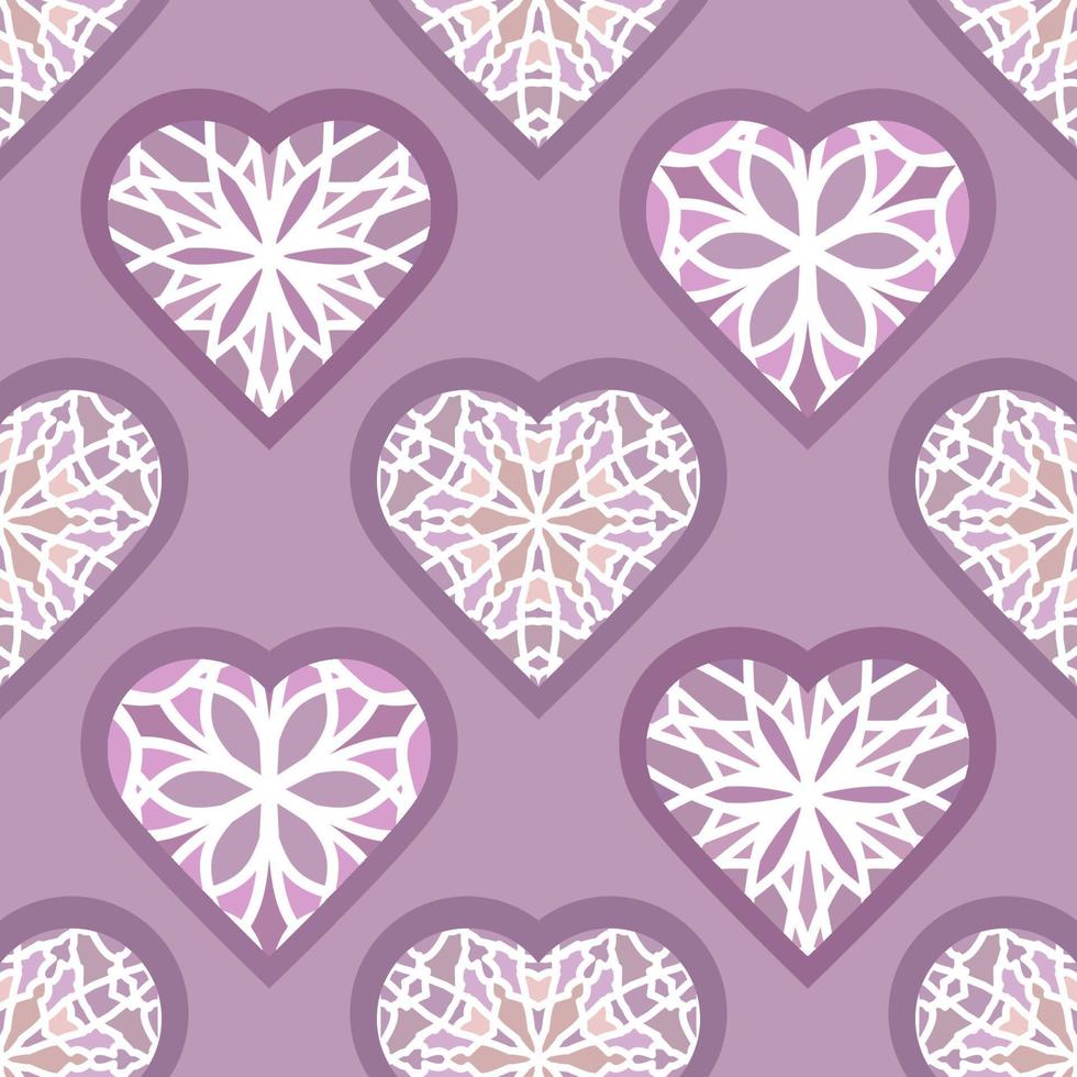 Vector seamless retro pattern with mosaic hearts. Can be used for wallpaper, pattern fills, web page background,surface textures