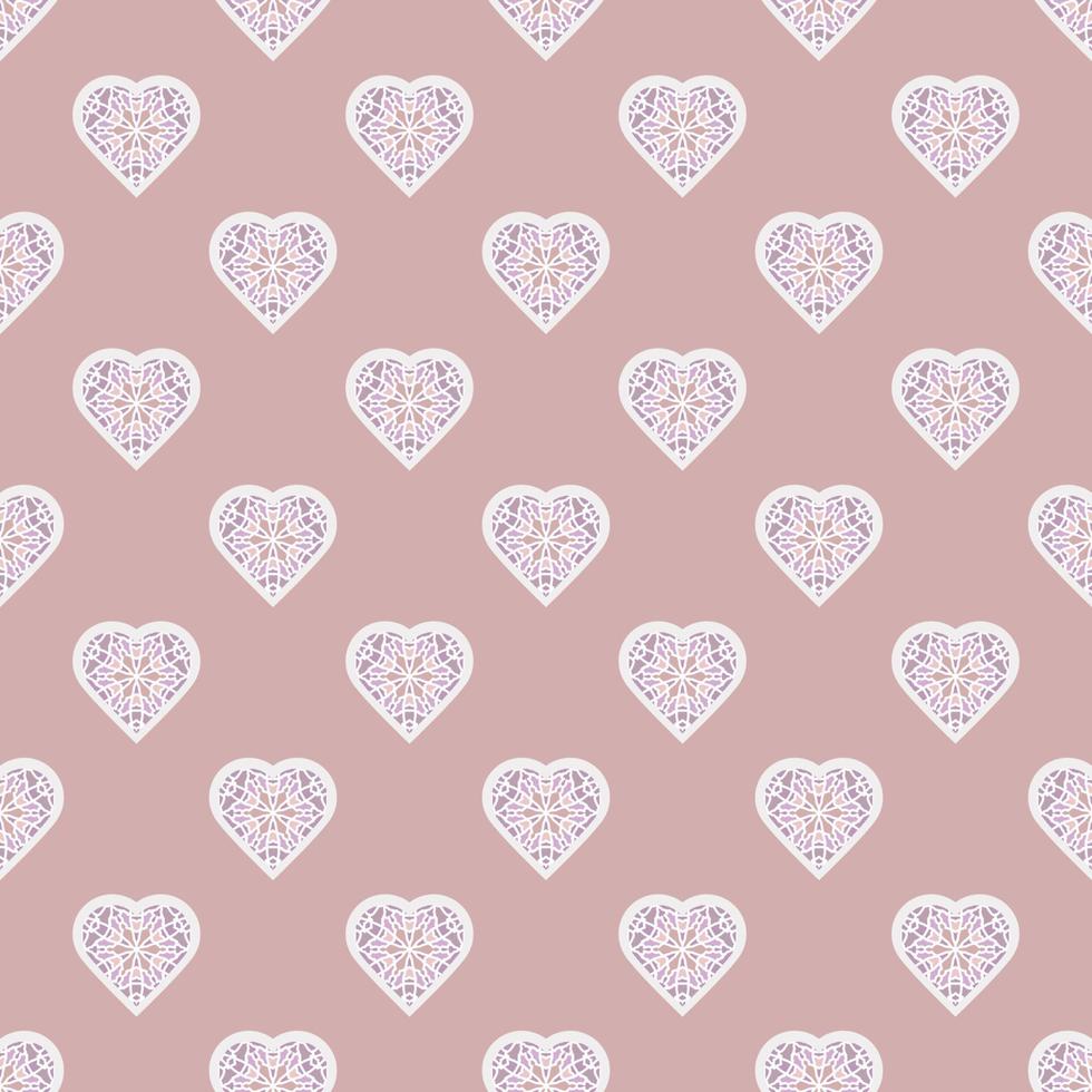 Vector seamless retro pattern with mosaic hearts. Can be used for wallpaper, pattern fills, web page background,surface textures