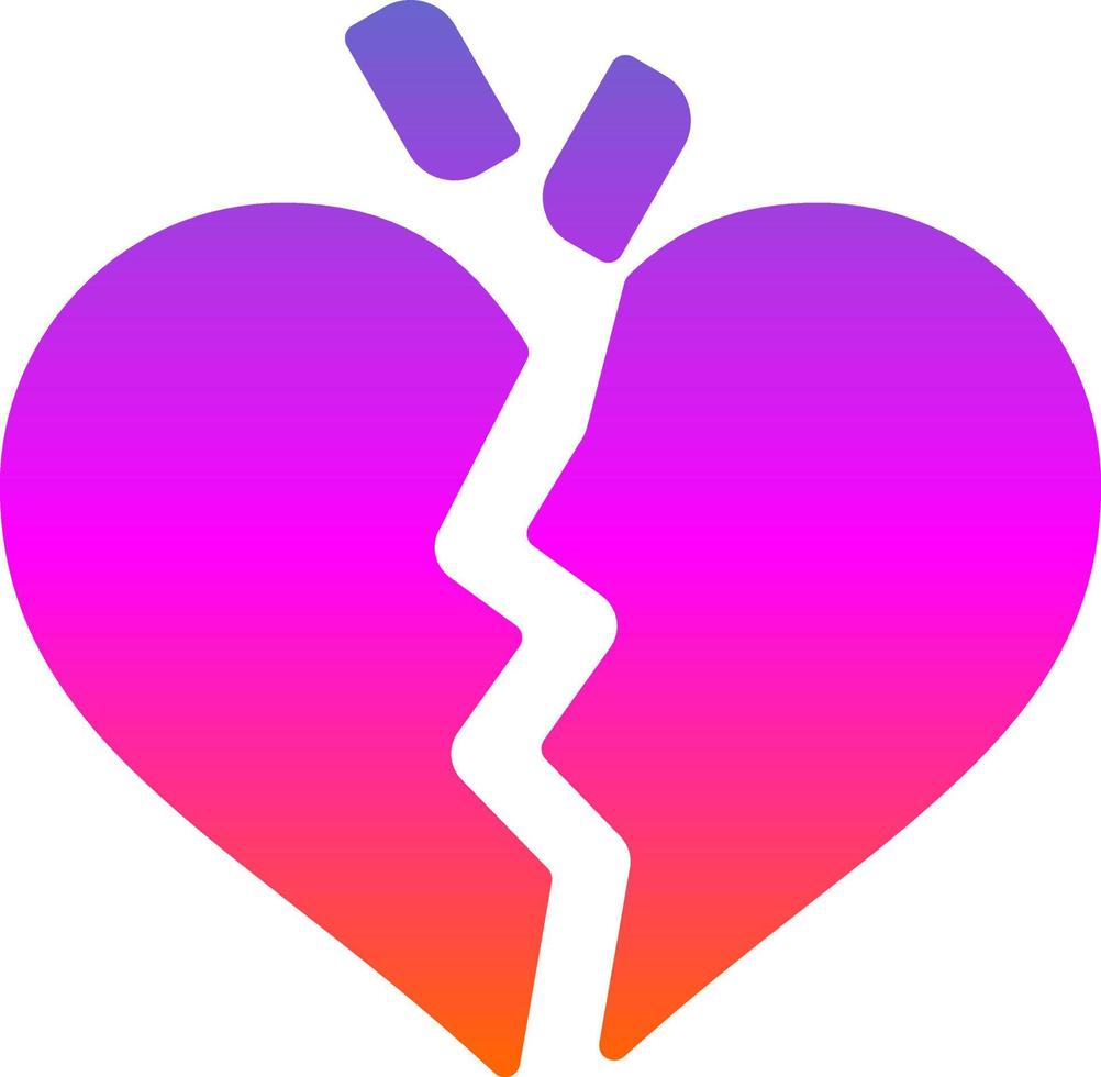 Broken Heart Vector Icon Design
