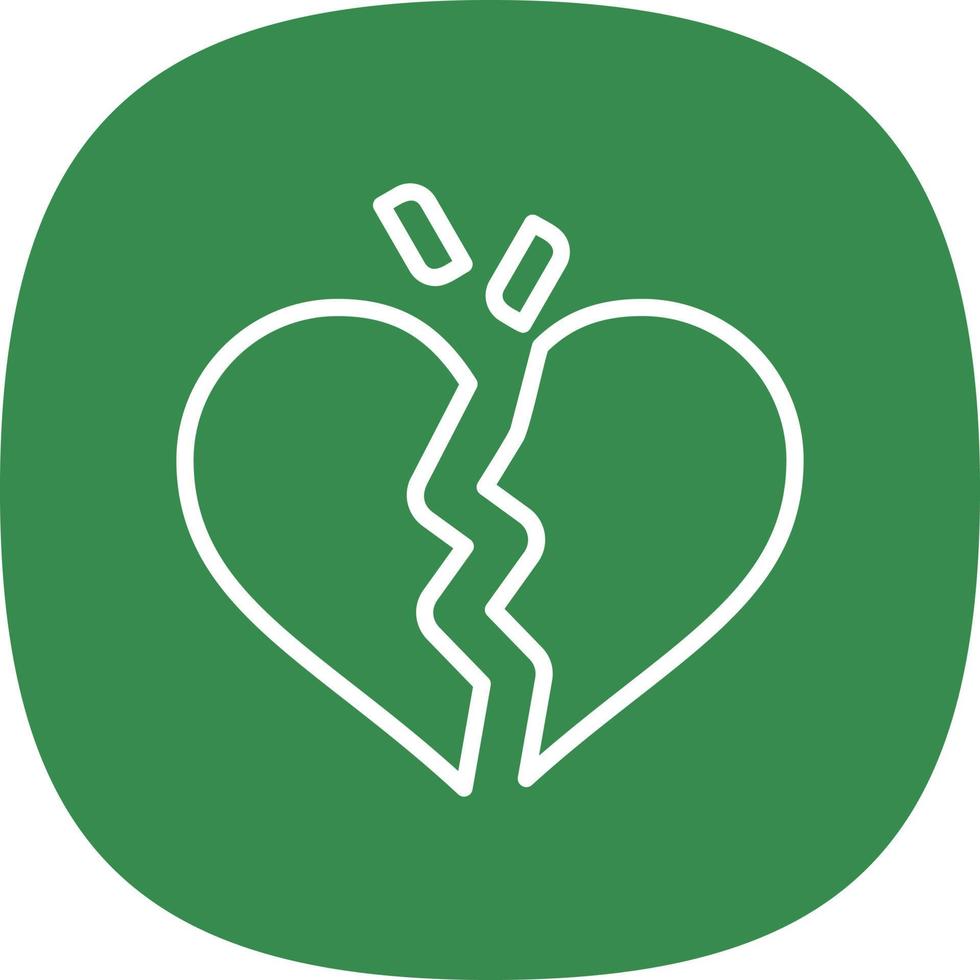 Broken Heart Vector Icon Design