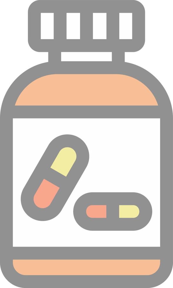 Pills Bottle Vector Icon Design