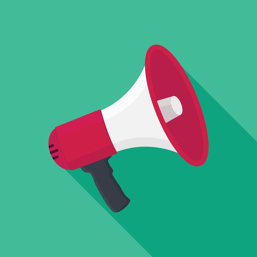 Megaphone icon illustration, hand mike loudspeaker vector