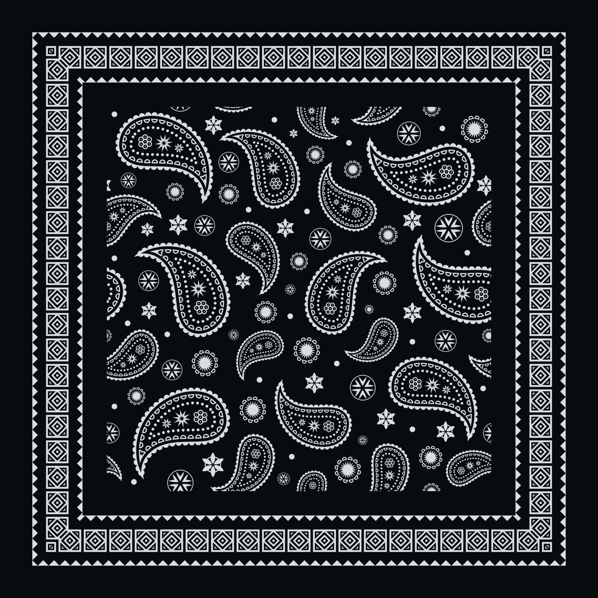 Paisley bandana scarf, tablecloth fabric print, silk shawl, kerchief