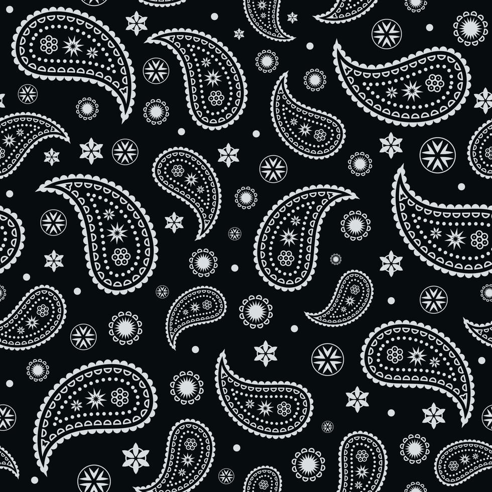 patrón de paisley sin costuras con estampado de bandana. bufanda de cuello de seda o diseño de patrón abstracto de pañuelo vector