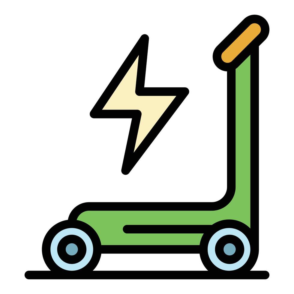 vector de contorno de color de icono de scooter eléctrico