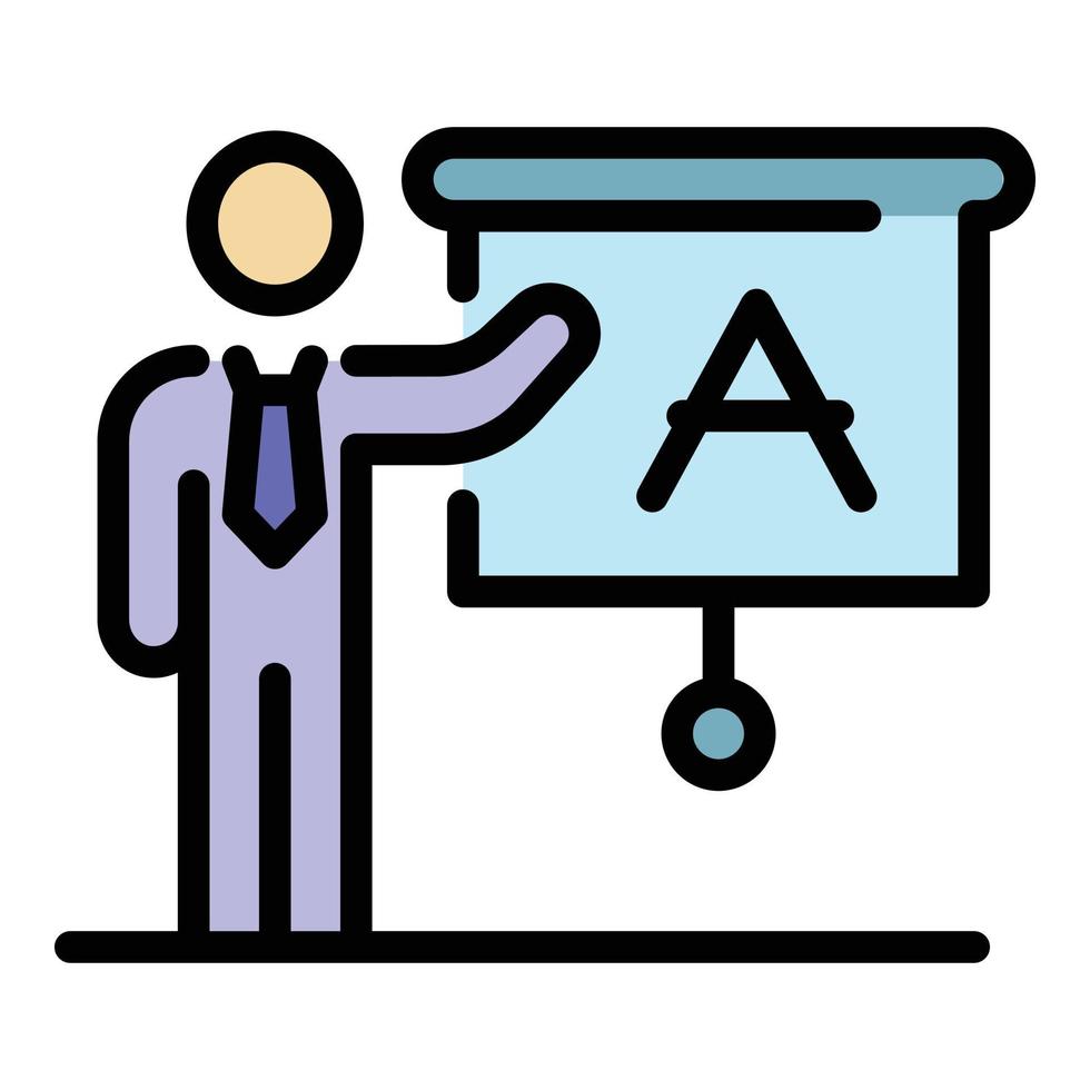 Foreign language school teacher icon color outline vector