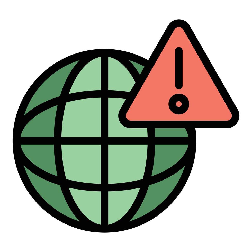 Biohazard earth icon color outline vector