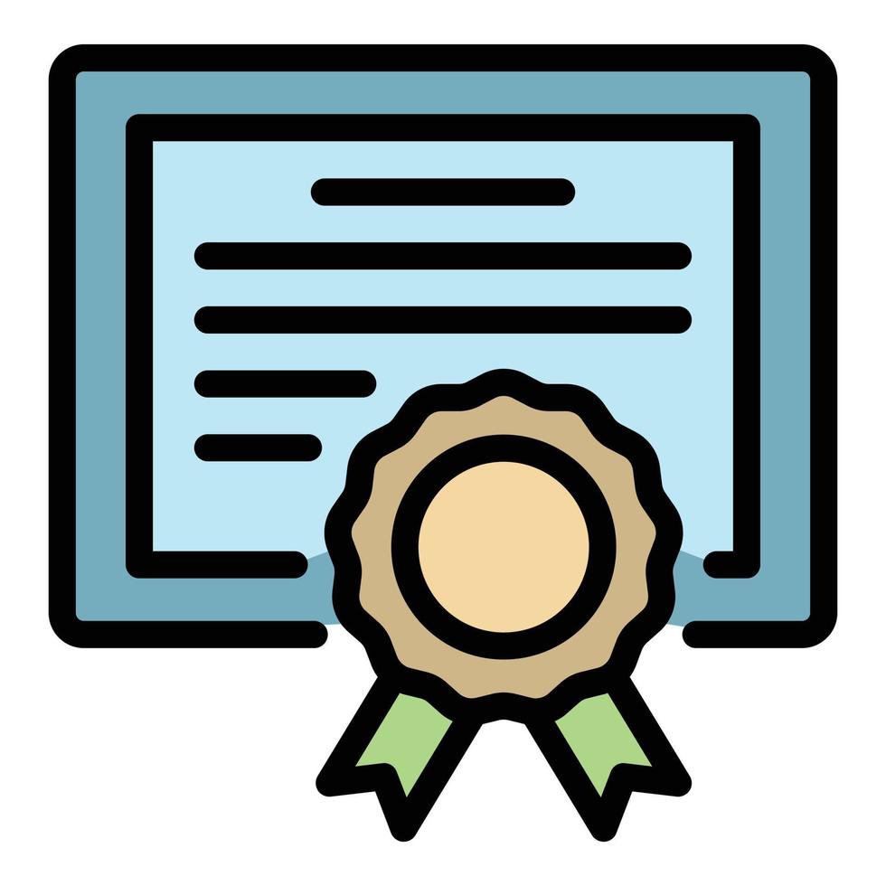 Foreign language diploma icon color outline vector