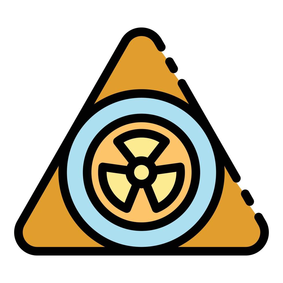 Nuclear triangle icon color outline vector