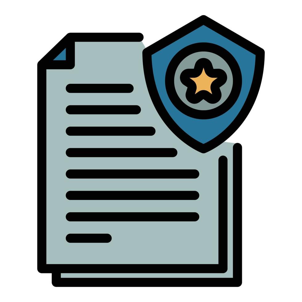 Police investigation document icon color outline vector