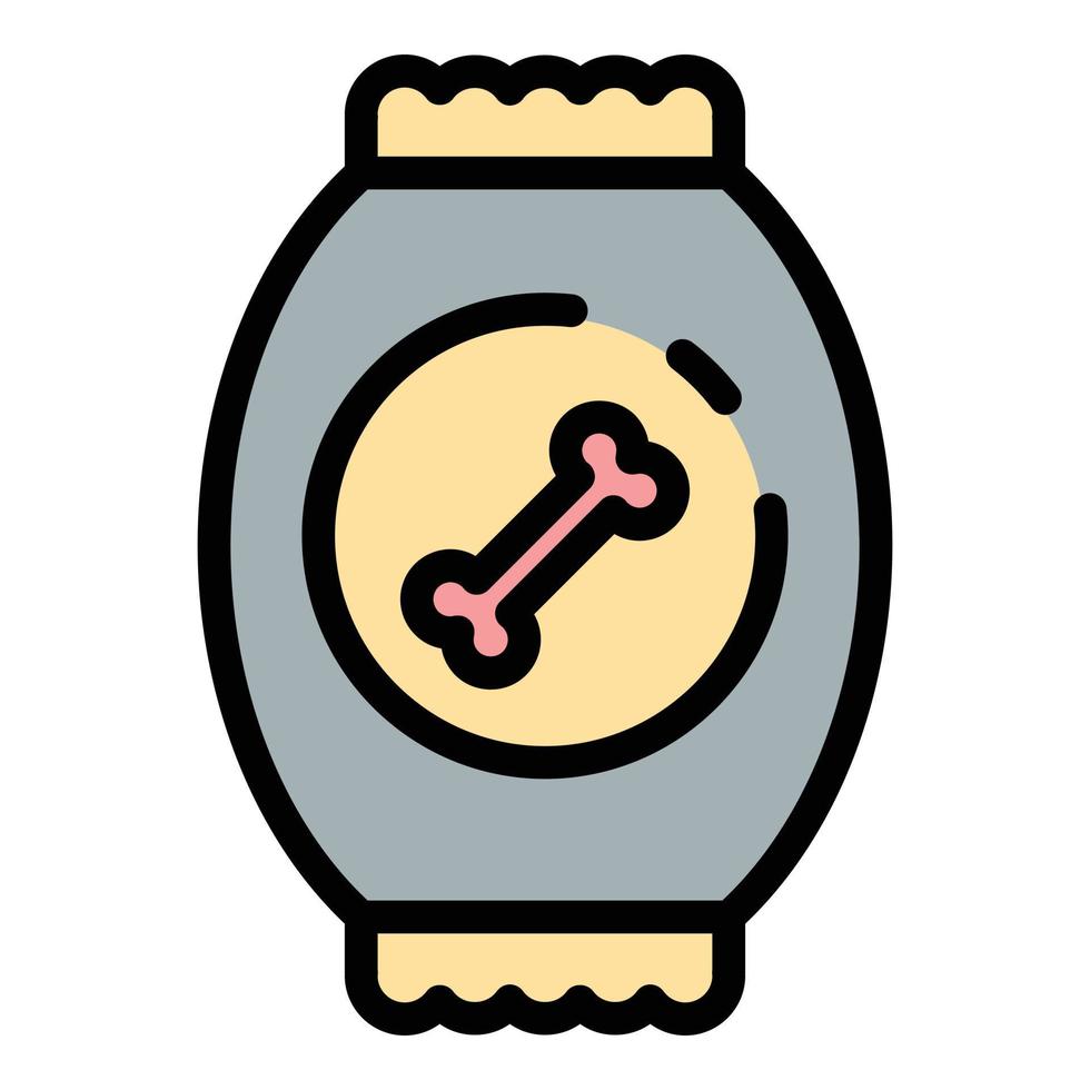 Dog bone package icon color outline vector