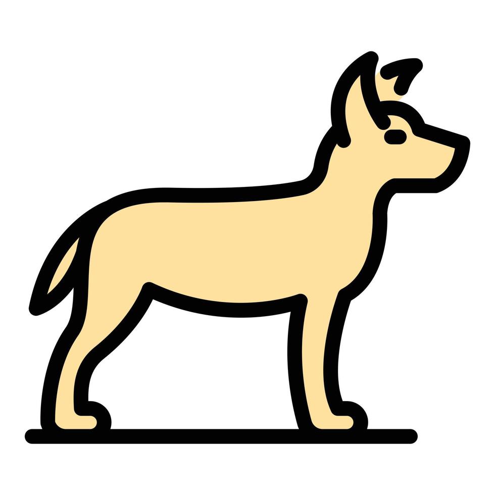 vector de contorno de color de icono de perro de ataque