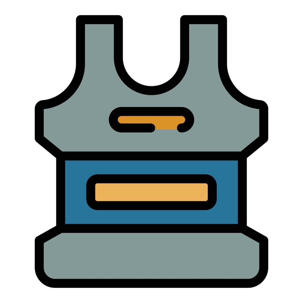 Bulletproof vest icon color outline vector