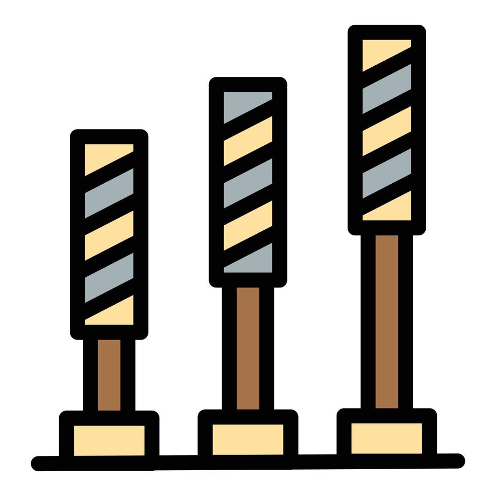 Dog training obstacles icon color outline vector