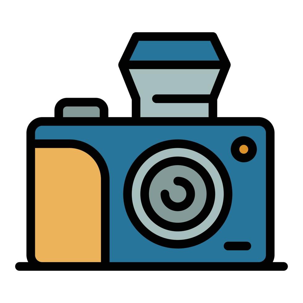 Investigator camera icon color outline vector