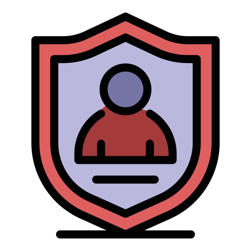 Personal secured shield icon color outline vector