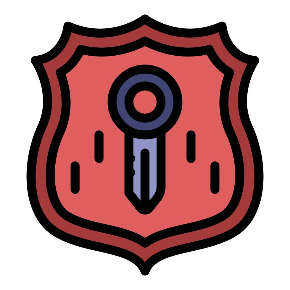 Secured shield icon color outline vector
