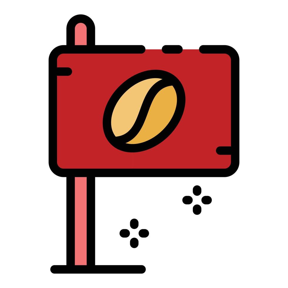 vector de contorno de color de icono de bandera de amor de café