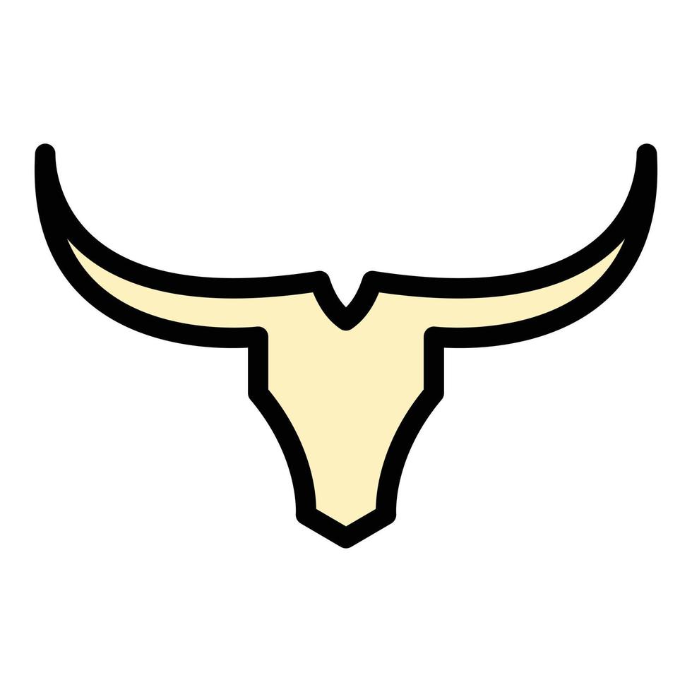 Horns wildebeest icon color outline vector