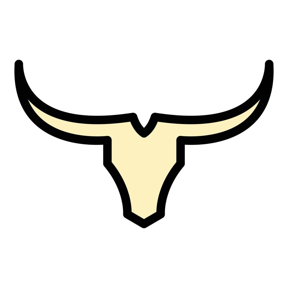 Horns wildebeest icon color outline vector