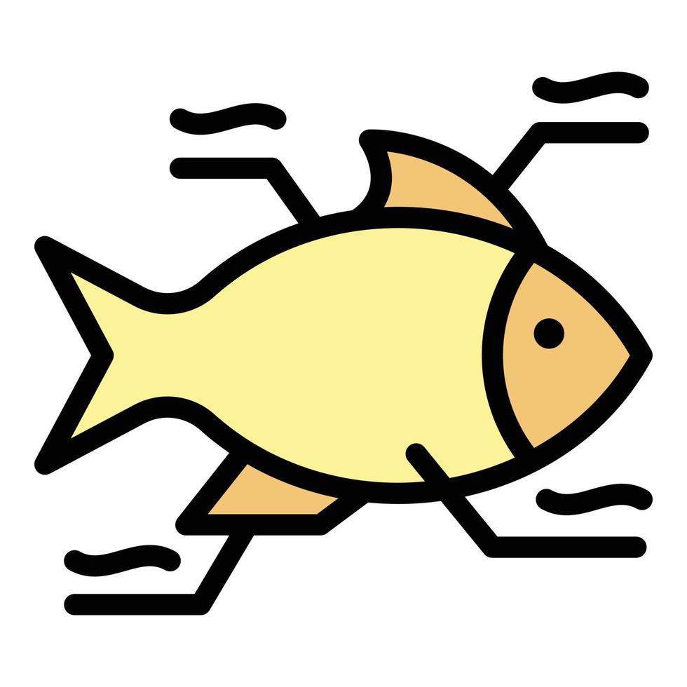 Ichthyology icon color outline vector