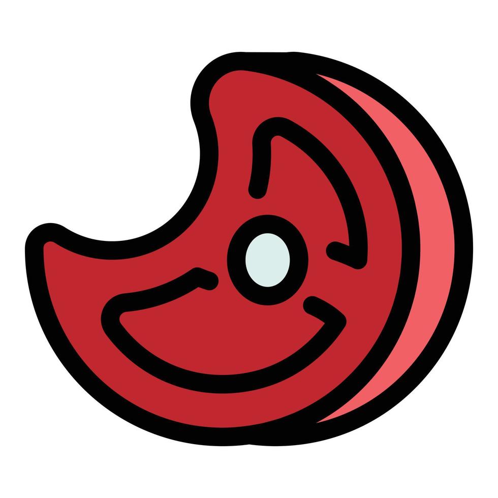 Pork steak icon color outline vector