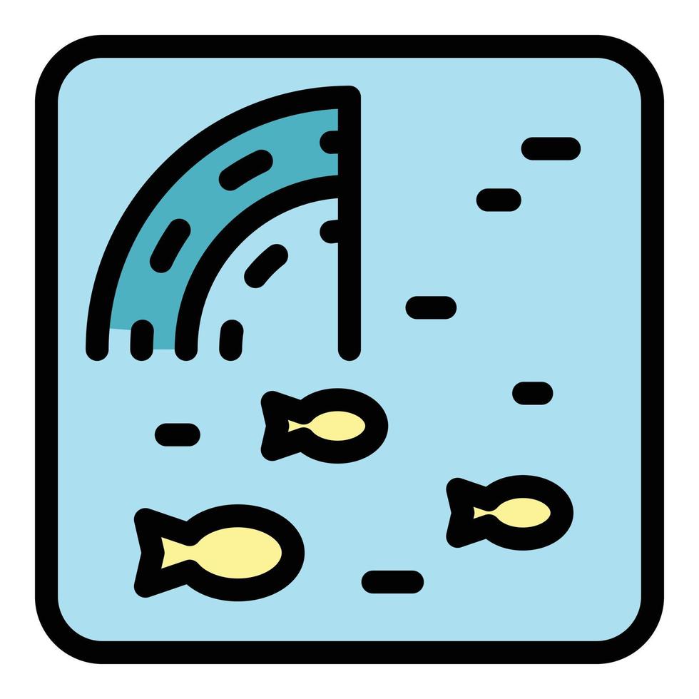 Fish radar icon color outline vector