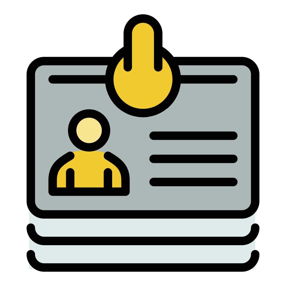 Prosecutor id card icon color outline vector