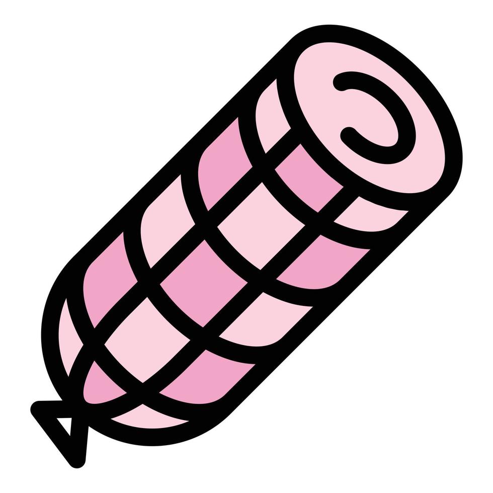 Homemade sausage icon color outline vector