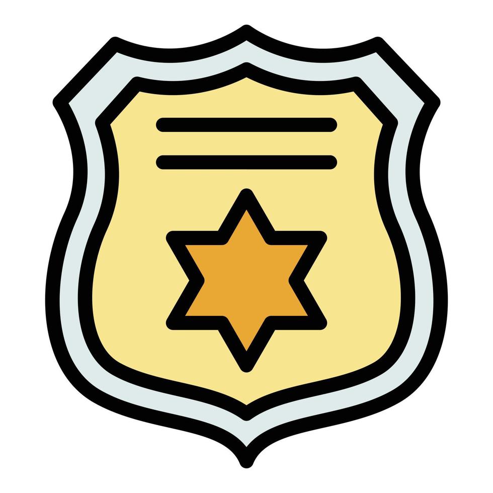Prosecutor shield icon color outline vector