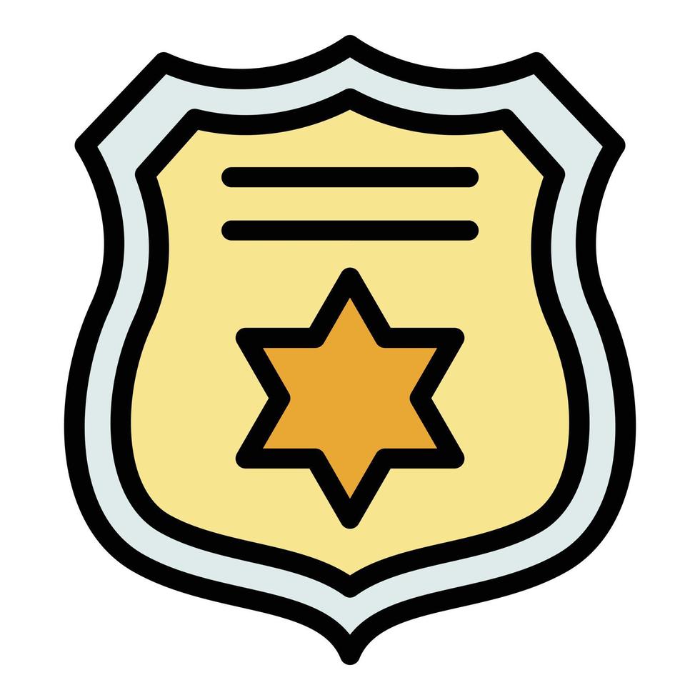 Prosecutor shield icon color outline vector