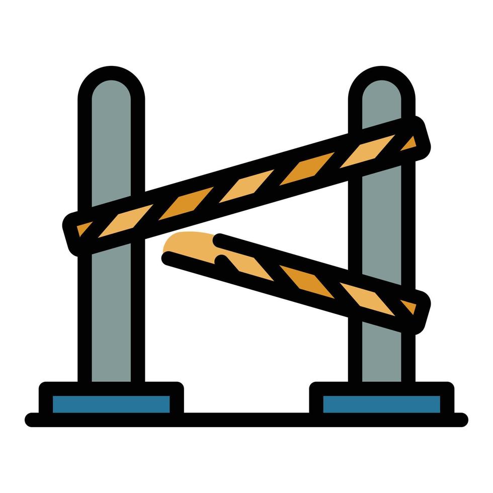 Prison barrier icon color outline vector