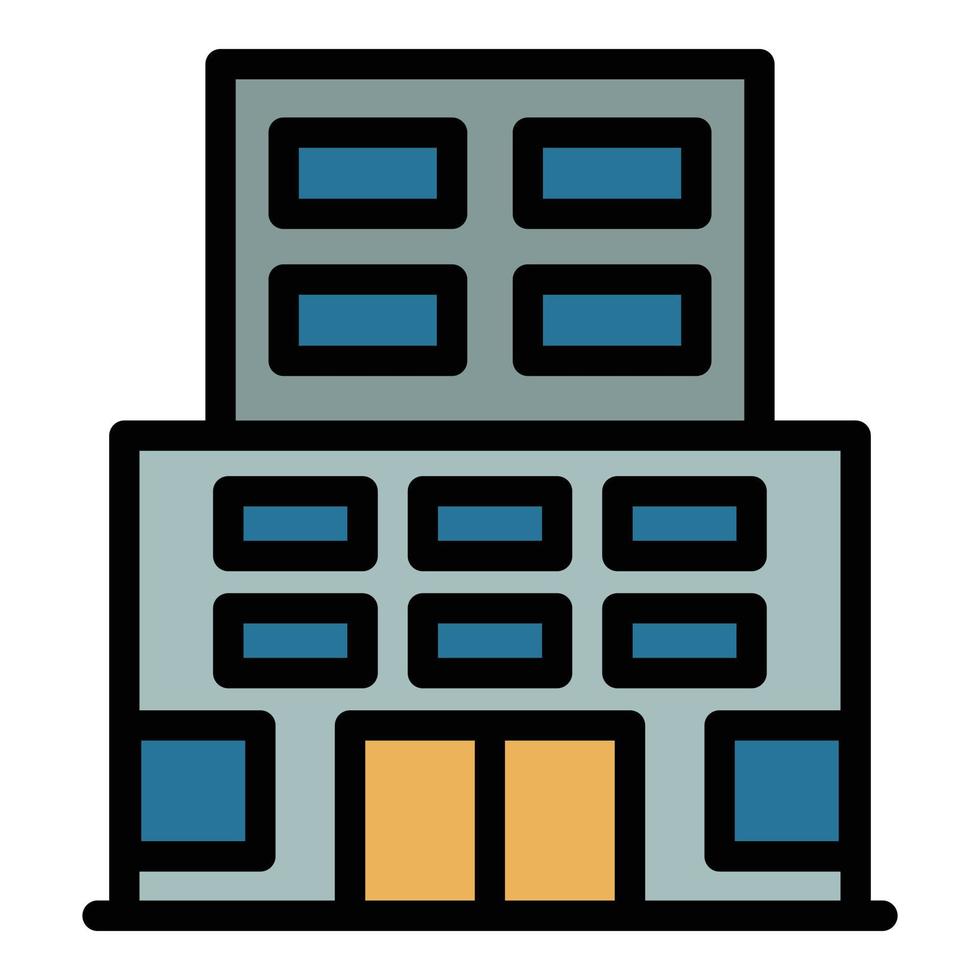 Prison building icon color outline vector