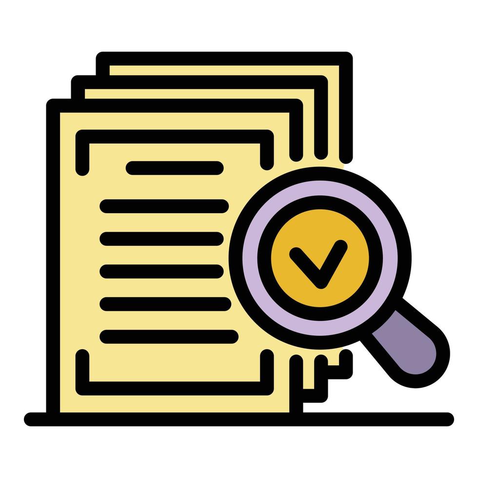 Notary approved document icon color outline vector