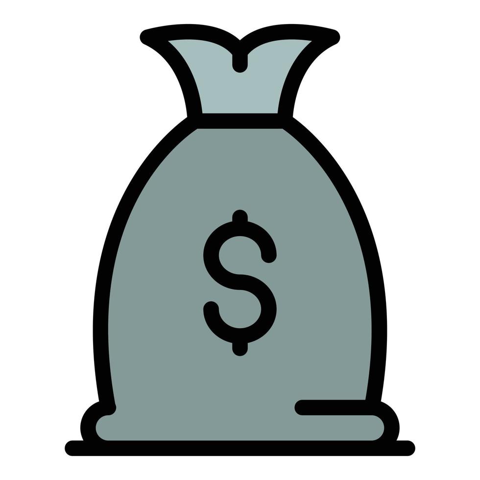 Prison money bag icon color outline vector