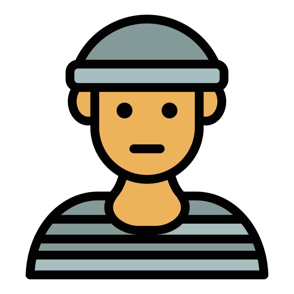 Prison young man icon color outline vector