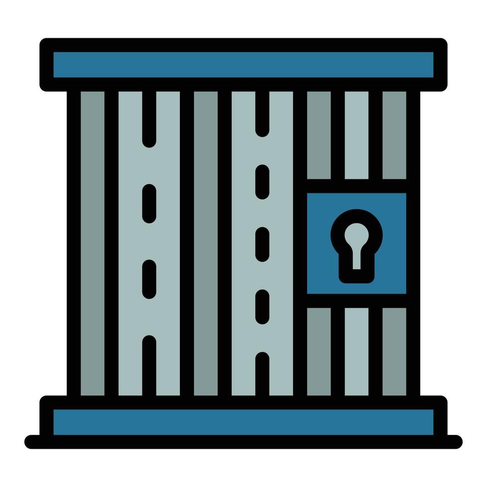 Prison gate icon color outline vector