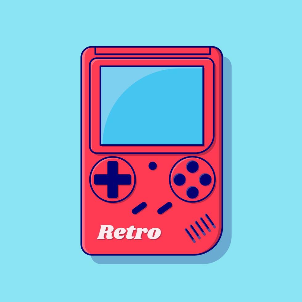 Ilustración de icono de vector de dibujos animados de videojuegos retro. icono de juego plano aislado