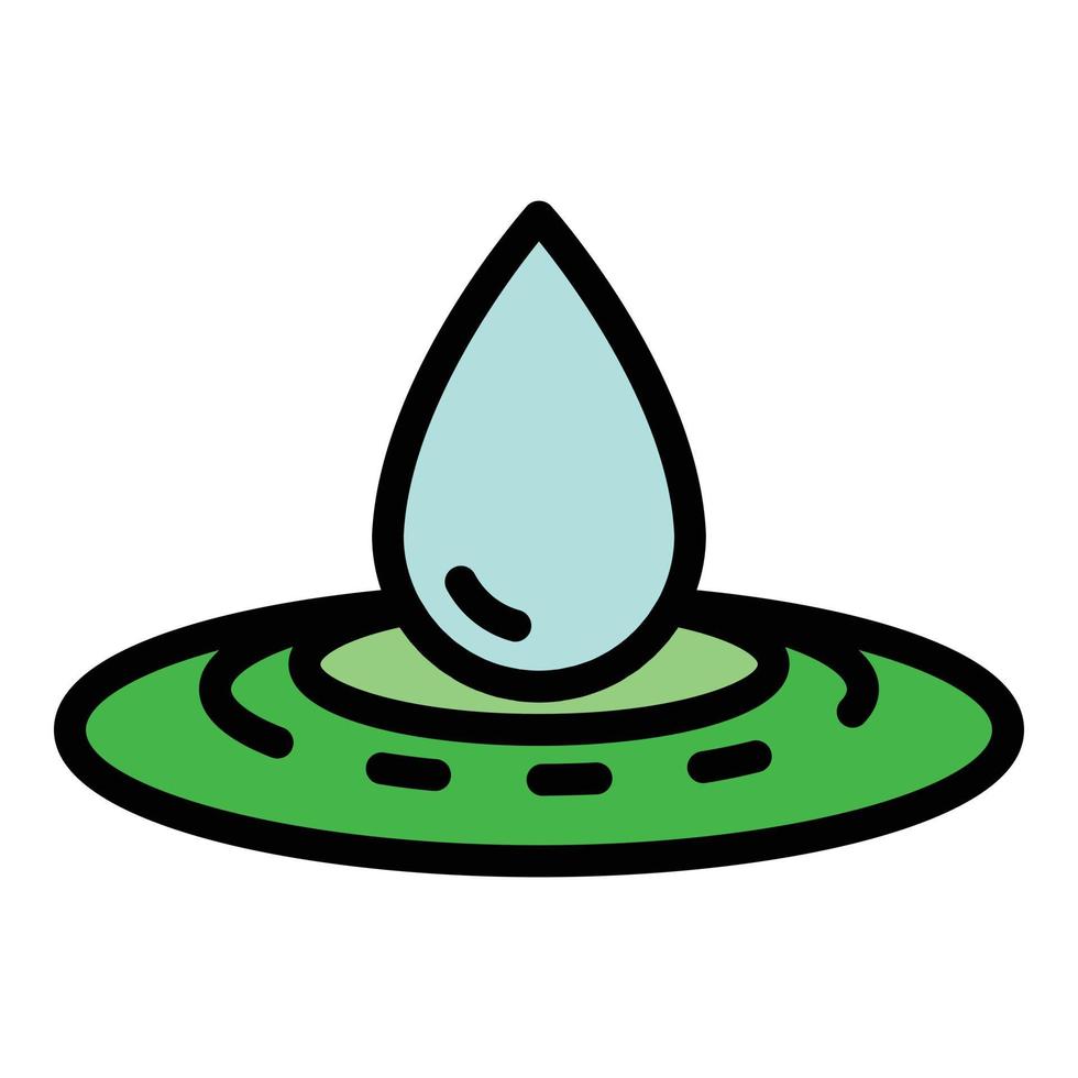 Drop in water icon color outline vector