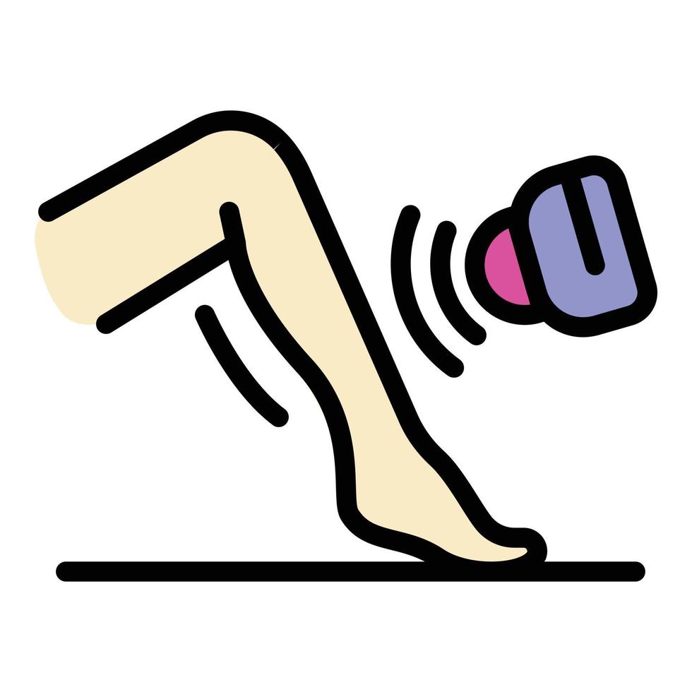 vector de contorno de color de icono de depilación de piernas