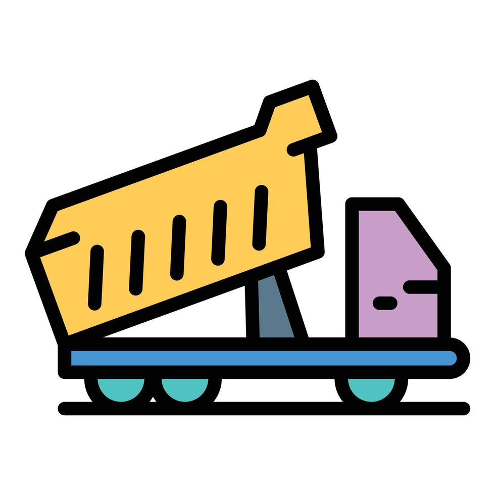 Work tipper icon color outline vector