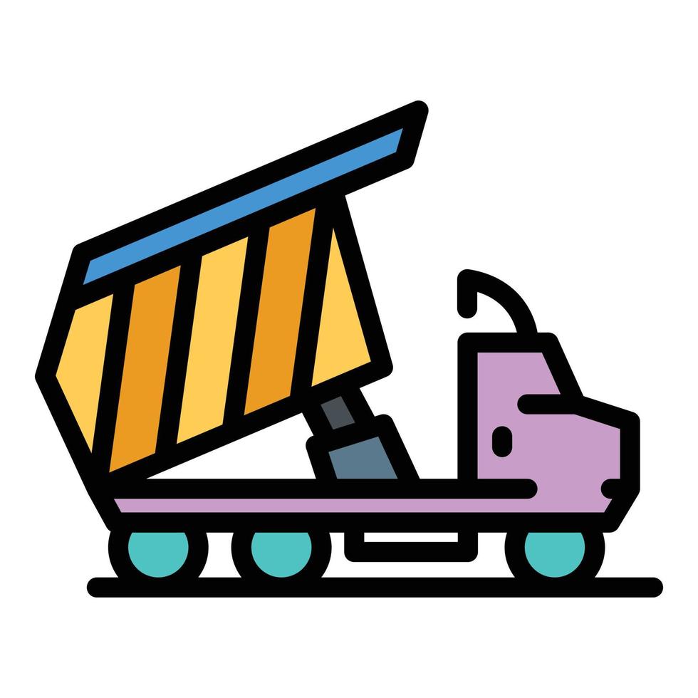 Building tipper icon color outline vector