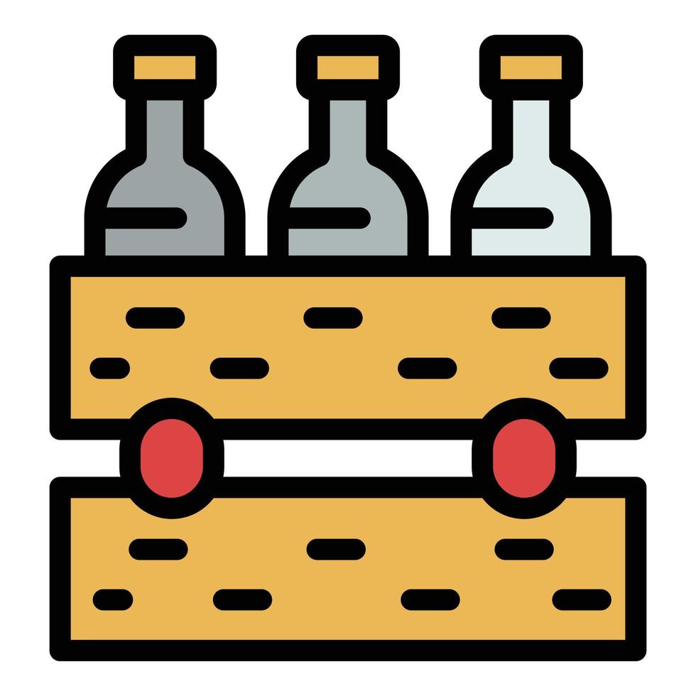 Butler wine box icon color outline vector