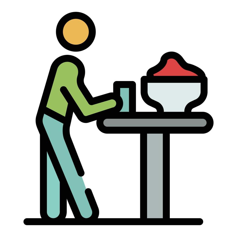Butler bar table icon color outline vector