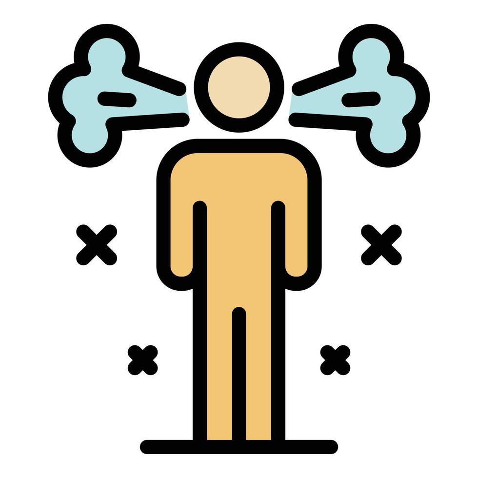 The steam from the ears icon color outline vector