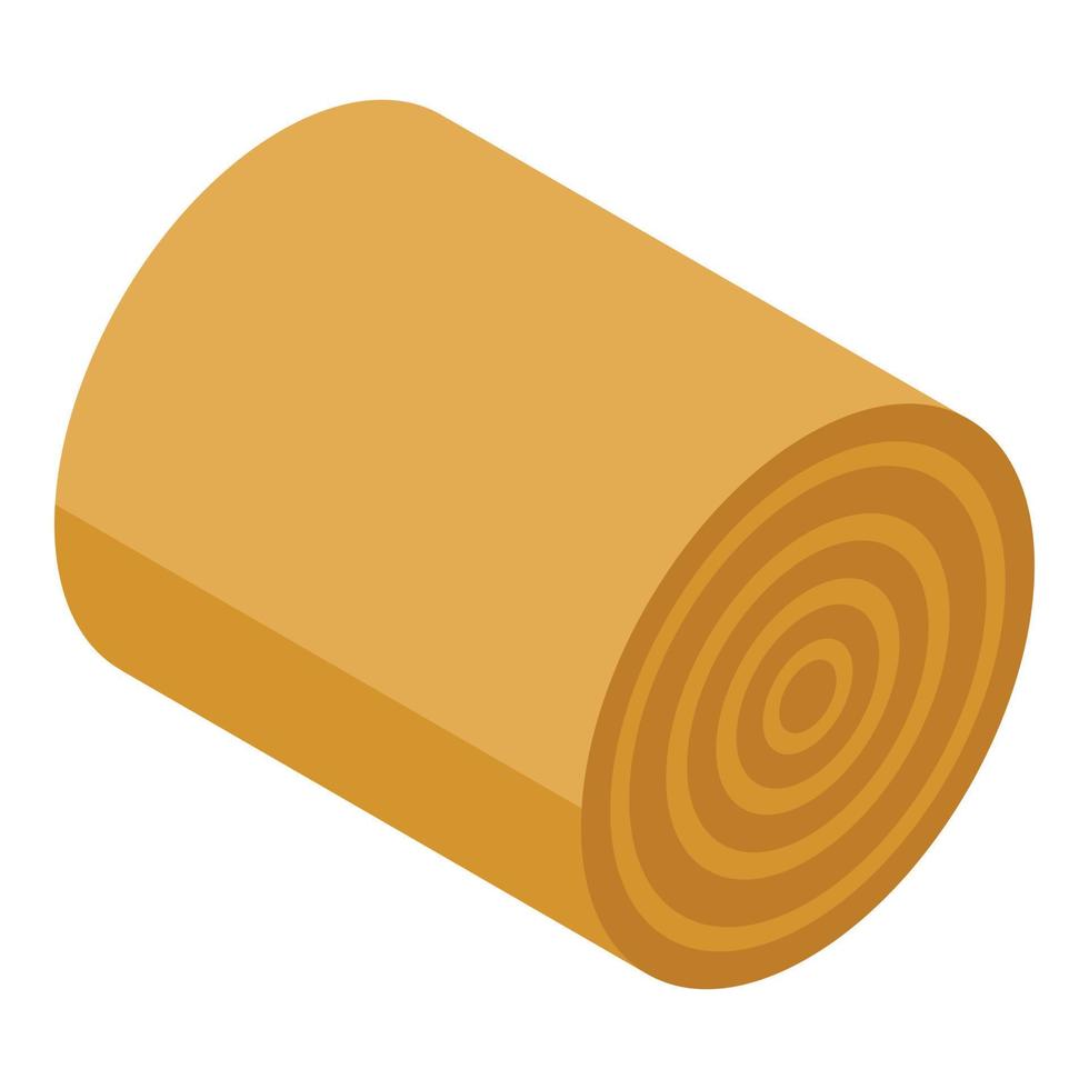 Wheat roll icon, isometric style vector